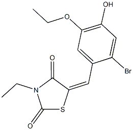 5-(2-bromo-5-ethoxy-4-hydroxybenzylidene)-3-ethyl-1,3-thiazolidine-2,4-dione,,结构式