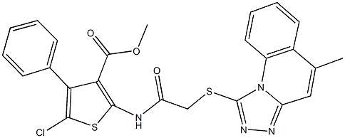 methyl 5-chloro-2-({[(5-methyl[1,2,4]triazolo[4,3-a]quinolin-1-yl)sulfanyl]acetyl}amino)-4-phenyl-3-thiophenecarboxylate