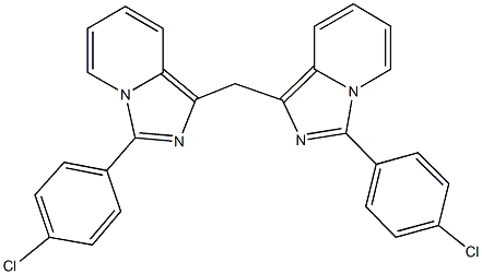 3-(4-chlorophenyl)-1-{[3-(4-chlorophenyl)imidazo[1,5-a]pyridin-1-yl]methyl}imidazo[1,5-a]pyridine 结构式