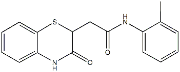 N-(2-methylphenyl)-2-(3-oxo-3,4-dihydro-2H-1,4-benzothiazin-2-yl)acetamide,,结构式