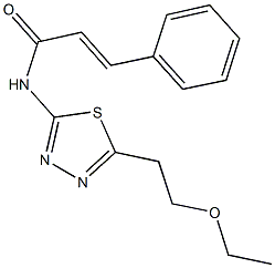 N-[5-(2-ethoxyethyl)-1,3,4-thiadiazol-2-yl]-3-phenylacrylamide 结构式
