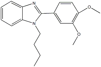1-butyl-2-(3,4-dimethoxyphenyl)-1H-benzimidazole,,结构式