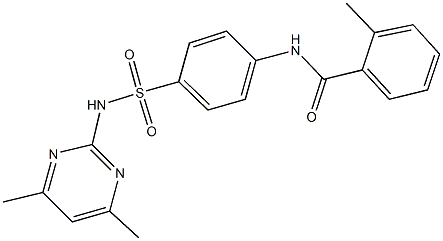N-(4-{[(4,6-dimethyl-2-pyrimidinyl)amino]sulfonyl}phenyl)-2-methylbenzamide,,结构式