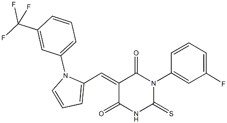 1-(3-fluorophenyl)-2-thioxo-5-({1-[3-(trifluoromethyl)phenyl]-1H-pyrrol-2-yl}methylene)dihydropyrimidine-4,6(1H,5H)-dione