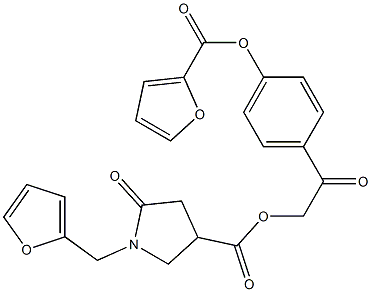 2-[4-(2-furoyloxy)phenyl]-2-oxoethyl 1-(2-furylmethyl)-5-oxo-3-pyrrolidinecarboxylate