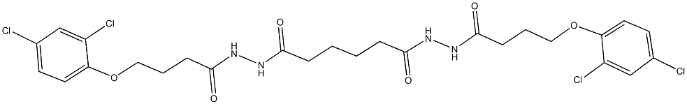 4-(2,4-dichlorophenoxy)-N'-(6-{2-[4-(2,4-dichlorophenoxy)butanoyl]hydrazino}-6-oxohexanoyl)butanohydrazide Structure