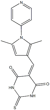 5-{[2,5-dimethyl-1-(4-pyridinyl)-1H-pyrrol-3-yl]methylene}-2-thioxodihydro-4,6(1H,5H)-pyrimidinedione Struktur
