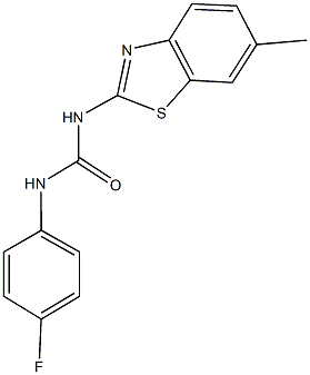 N-(4-fluorophenyl)-N'-(6-methyl-1,3-benzothiazol-2-yl)urea 结构式
