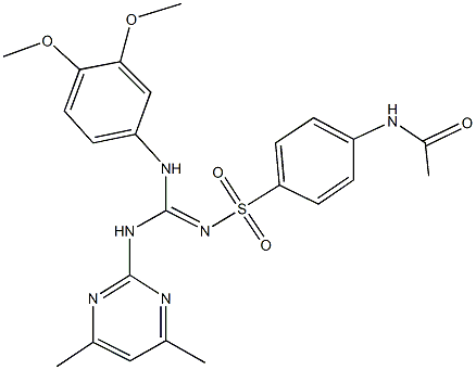  N-{4-[({(3,4-dimethoxyanilino)[(4,6-dimethyl-2-pyrimidinyl)amino]methylene}amino)sulfonyl]phenyl}acetamide