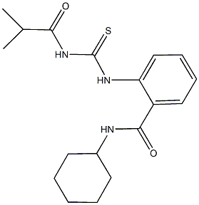 N-cyclohexyl-2-{[(isobutyrylamino)carbothioyl]amino}benzamide 结构式