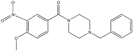 1-benzyl-4-{3-nitro-4-methoxybenzoyl}piperazine,,结构式