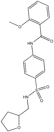 2-methoxy-N-(4-{[(tetrahydro-2-furanylmethyl)amino]sulfonyl}phenyl)benzamide,,结构式