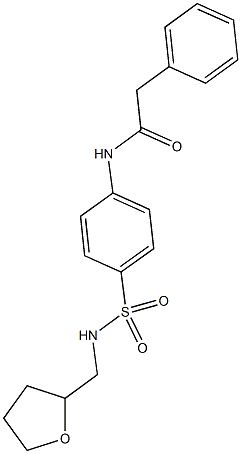 2-phenyl-N-(4-{[(tetrahydro-2-furanylmethyl)amino]sulfonyl}phenyl)acetamide 化学構造式