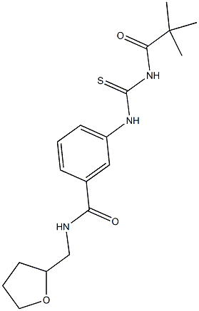 3-({[(2,2-dimethylpropanoyl)amino]carbothioyl}amino)-N-(tetrahydro-2-furanylmethyl)benzamide|
