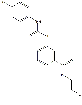 3-{[(4-chloroanilino)carbonyl]amino}-N-(2-methoxyethyl)benzamide,,结构式