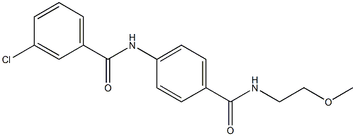 3-chloro-N-(4-{[(2-methoxyethyl)amino]carbonyl}phenyl)benzamide,,结构式