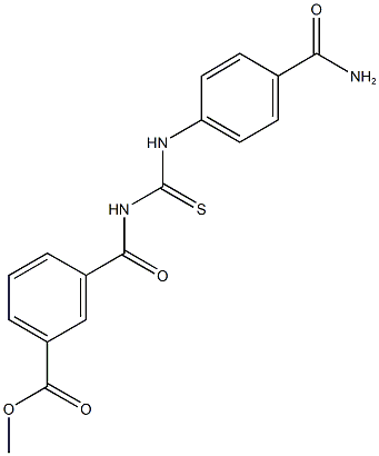 methyl 3-[({[4-(aminocarbonyl)anilino]carbothioyl}amino)carbonyl]benzoate Structure