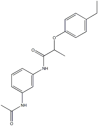 N-[3-(acetylamino)phenyl]-2-(4-ethylphenoxy)propanamide Struktur