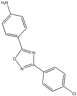 4-[3-(4-chlorophenyl)-1,2,4-oxadiazol-5-yl]aniline,,结构式