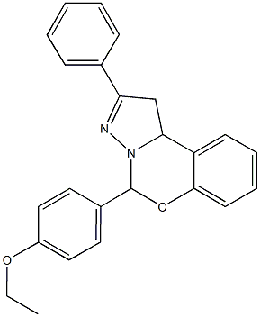 5-(4-ethoxyphenyl)-2-phenyl-1,10b-dihydropyrazolo[1,5-c][1,3]benzoxazine Struktur