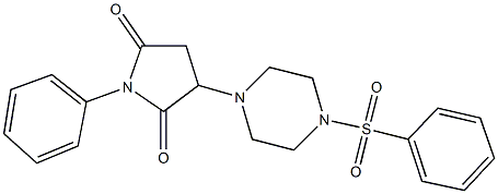 1-phenyl-3-[4-(phenylsulfonyl)-1-piperazinyl]-2,5-pyrrolidinedione 化学構造式