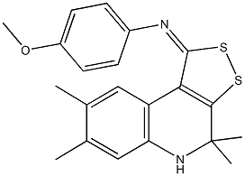 N-(4-methoxyphenyl)-N-(4,4,7,8-tetramethyl-4,5-dihydro-1H-[1,2]dithiolo[3,4-c]quinolin-1-ylidene)amine,,结构式