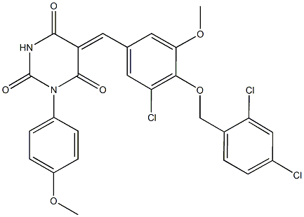 5-{3-chloro-4-[(2,4-dichlorobenzyl)oxy]-5-methoxybenzylidene}-1-(4-methoxyphenyl)-2,4,6(1H,3H,5H)-pyrimidinetrione