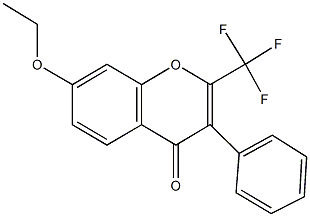 7-(ethyloxy)-3-phenyl-2-(trifluoromethyl)-4H-chromen-4-one Struktur