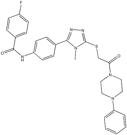 4-fluoro-N-[4-(4-methyl-5-{[2-oxo-2-(4-phenyl-1-piperazinyl)ethyl]sulfanyl}-4H-1,2,4-triazol-3-yl)phenyl]benzamide|