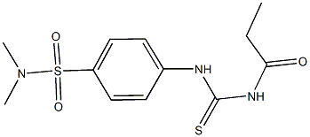 N,N-dimethyl-4-{[(propionylamino)carbothioyl]amino}benzenesulfonamide 化学構造式