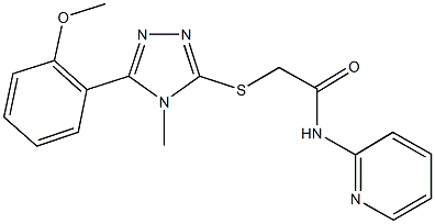 2-{[5-(2-methoxyphenyl)-4-methyl-4H-1,2,4-triazol-3-yl]sulfanyl}-N-(2-pyridinyl)acetamide 结构式