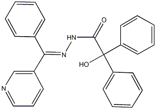 2-hydroxy-2,2-diphenyl-N'-[phenyl(3-pyridinyl)methylene]acetohydrazide Struktur