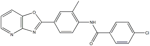 4-chloro-N-(2-methyl-4-[1,3]oxazolo[4,5-b]pyridin-2-ylphenyl)benzamide,,结构式