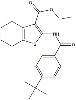 ethyl 2-[(4-tert-butylbenzoyl)amino]-4,5,6,7-tetrahydro-1-benzothiophene-3-carboxylate,,结构式