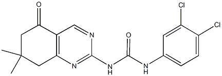 N-(3,4-dichlorophenyl)-N'-(7,7-dimethyl-5-oxo-5,6,7,8-tetrahydro-2-quinazolinyl)urea 结构式