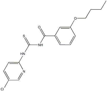 N-(3-butoxybenzoyl)-N'-(5-chloro-2-pyridinyl)thiourea Structure