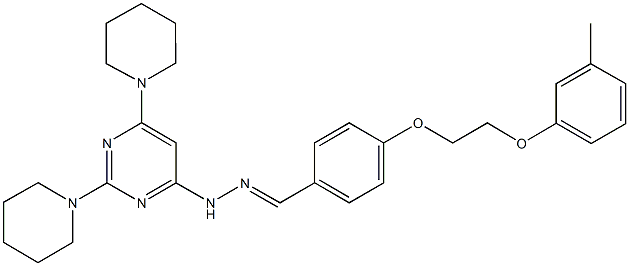 4-[2-(3-methylphenoxy)ethoxy]benzaldehyde [2,6-di(1-piperidinyl)-4-pyrimidinyl]hydrazone