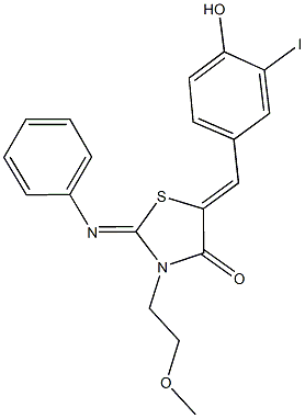  5-(4-hydroxy-3-iodobenzylidene)-3-(2-methoxyethyl)-2-(phenylimino)-1,3-thiazolidin-4-one