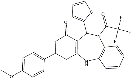 3-(4-methoxyphenyl)-11-(2-thienyl)-10-(trifluoroacetyl)-2,3,4,5,10,11-hexahydro-1H-dibenzo[b,e][1,4]diazepin-1-one Structure