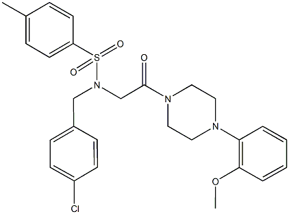 N-(4-chlorobenzyl)-N-{2-[4-(2-methoxyphenyl)-1-piperazinyl]-2-oxoethyl}-4-methylbenzenesulfonamide 化学構造式