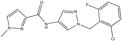 N-[1-(2-chloro-6-fluorobenzyl)-1H-pyrazol-4-yl]-1-methyl-1H-pyrazole-3-carboxamide 化学構造式