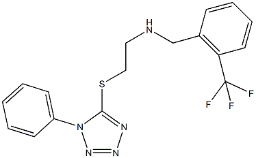 2-[(1-phenyl-1H-tetraazol-5-yl)sulfanyl]-N-[2-(trifluoromethyl)benzyl]ethanamine Struktur