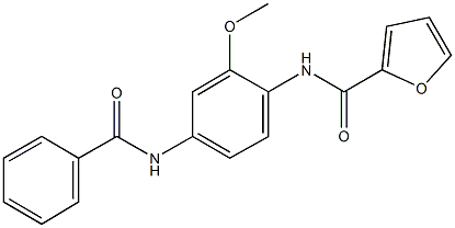 N-[4-(benzoylamino)-2-methoxyphenyl]-2-furamide 结构式