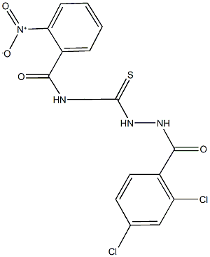 N-{[2-(2,4-dichlorobenzoyl)hydrazino]carbothioyl}-2-nitrobenzamide,,结构式