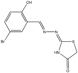 5-bromo-2-hydroxybenzaldehyde (4-oxo-1,3-thiazolidin-2-ylidene)hydrazone 结构式