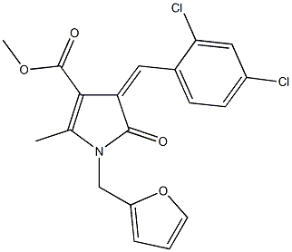 methyl 4-(2,4-dichlorobenzylidene)-1-(2-furylmethyl)-2-methyl-5-oxo-4,5-dihydro-1H-pyrrole-3-carboxylate Structure