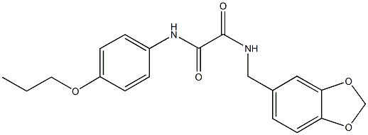 N~1~-(1,3-benzodioxol-5-ylmethyl)-N~2~-(4-propoxyphenyl)ethanediamide 结构式