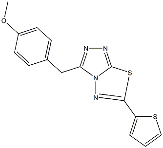 methyl 4-{[6-(2-thienyl)[1,2,4]triazolo[3,4-b][1,3,4]thiadiazol-3-yl]methyl}phenyl ether Structure