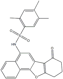 2,4,5-trimethyl-N-(7-oxo-7,8,9,10-tetrahydronaphtho[1,2-b][1]benzofuran-5-yl)benzenesulfonamide 结构式