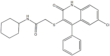 2-[(6-chloro-2-oxo-4-phenyl-1,2-dihydro-3-quinolinyl)sulfanyl]-N-cyclohexylacetamide